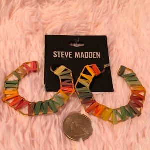NWT Steve Madden Colorful Rainbow Hoops